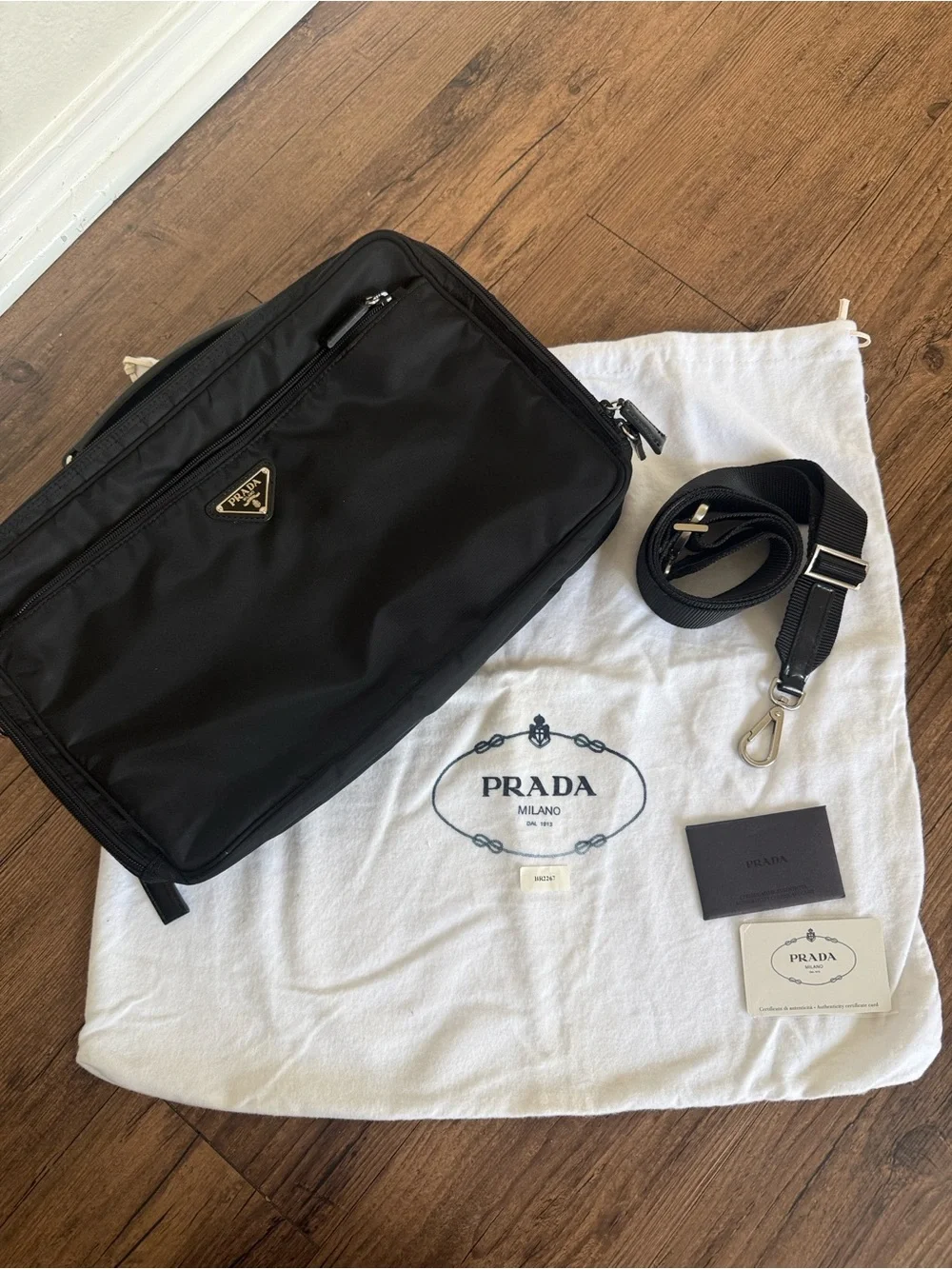 Prada Business Bag in Black Nylon Canvas